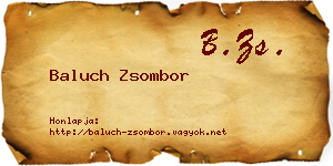 Baluch Zsombor névjegykártya